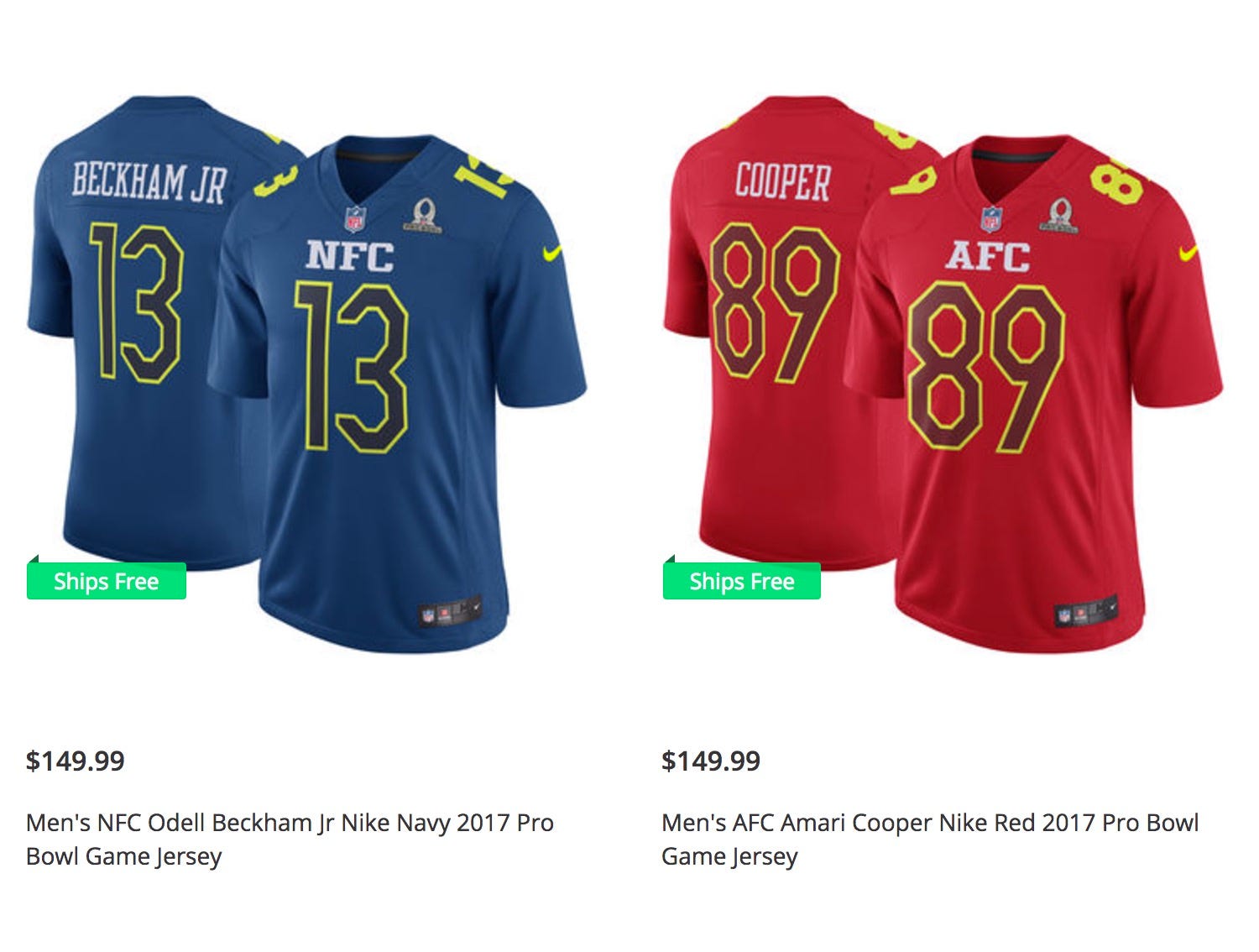 2017 pro bowl jerseys